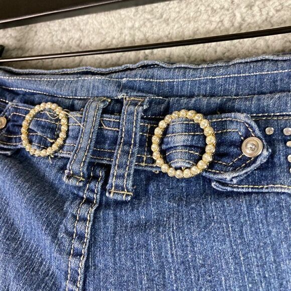 Jeans Womens Size 14 High Rise‎ Old Skool Straight Leg Cotton Denim Pockets Blue - Picture 11 of 12